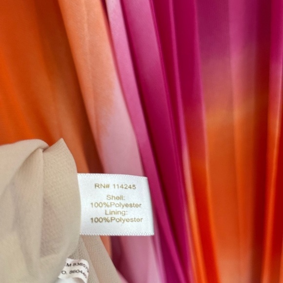 Boston Proper Maxi Ombré  Chiffon Boho Skirt Size XS Watercolor Pleat Pink Lined - Picture 5 of 7